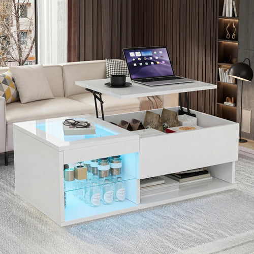 Table Basse Relevable en Verre