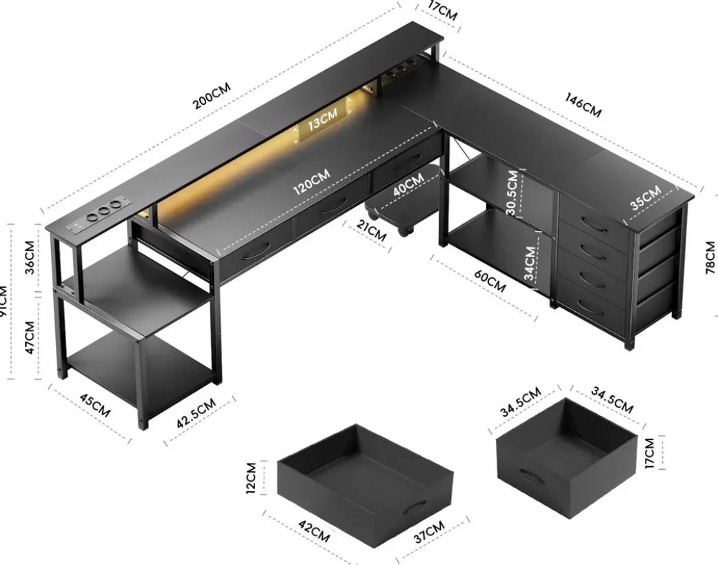 Bureau d'Angle en L