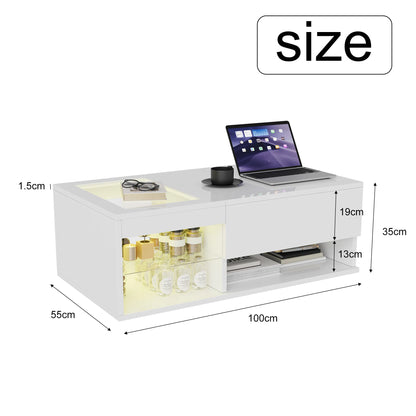 Table Basse Relevable en Verre