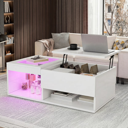 Table Basse Relevable en Verre