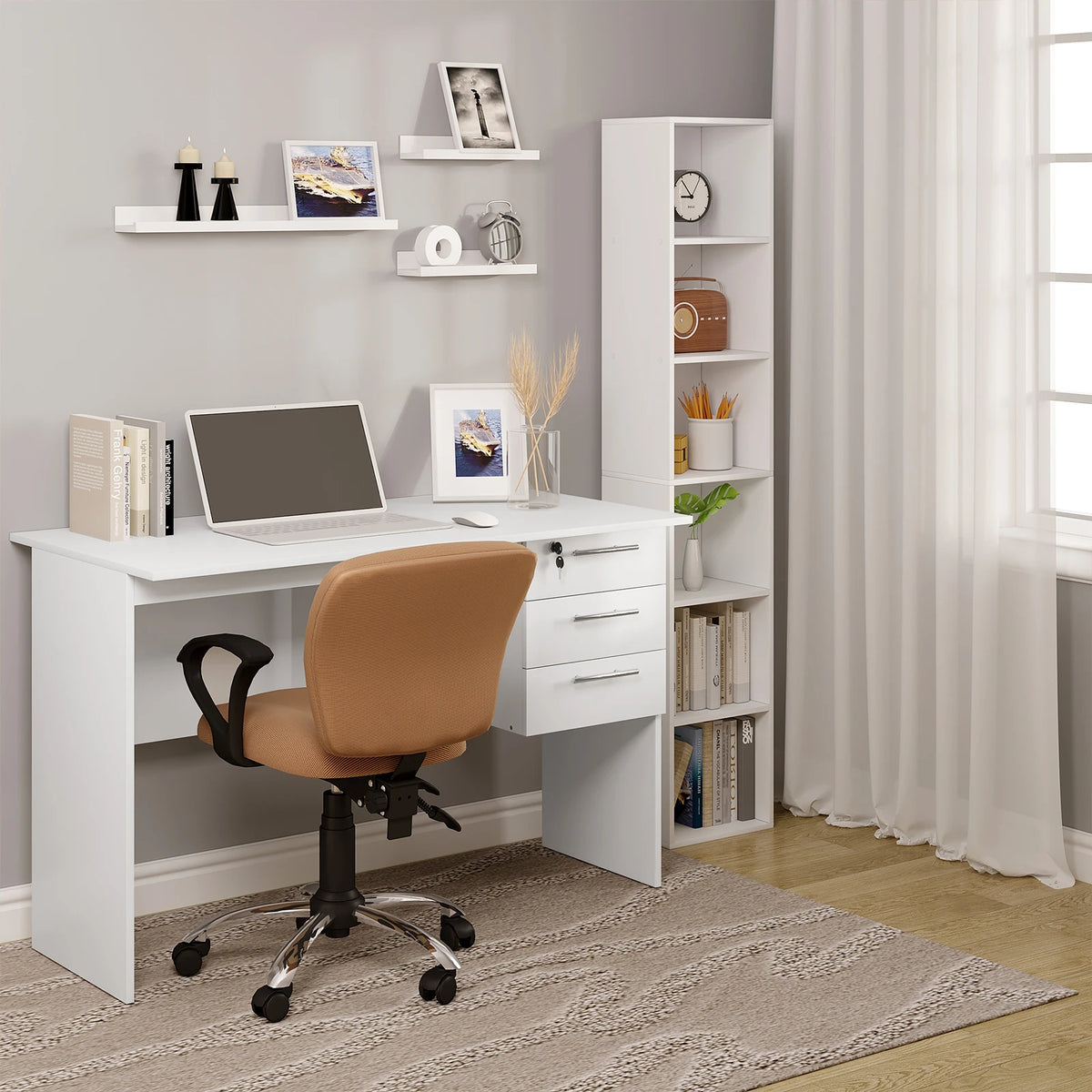 Bureau 3 Tiroirs & Serrure