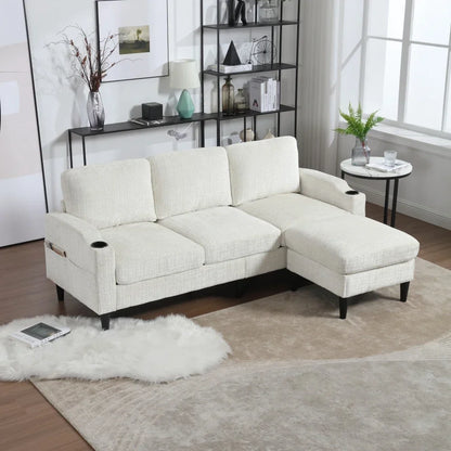 Canapé 4 Places Grand Confort avec Pouf Coffre