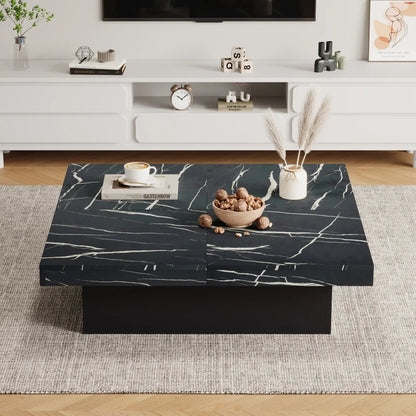 Table Basse Carrée avec Plateau Coulissant