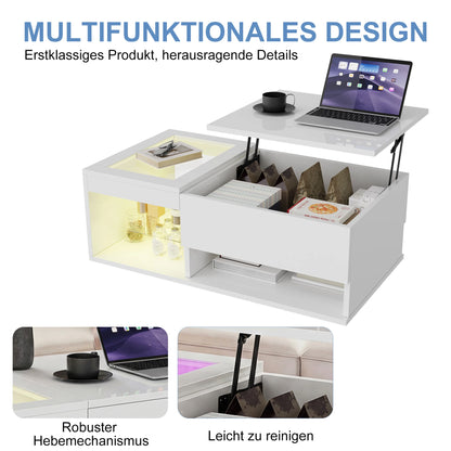 Table Basse Relevable en Verre
