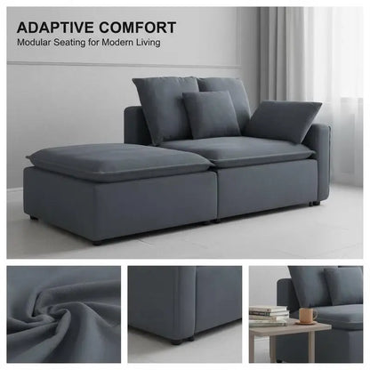 Canapé d'Angle Modulable avec Accoudoir Latéral
