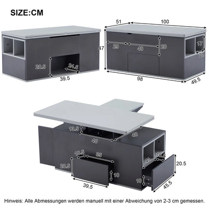Table Basse Relevable 2-en-1