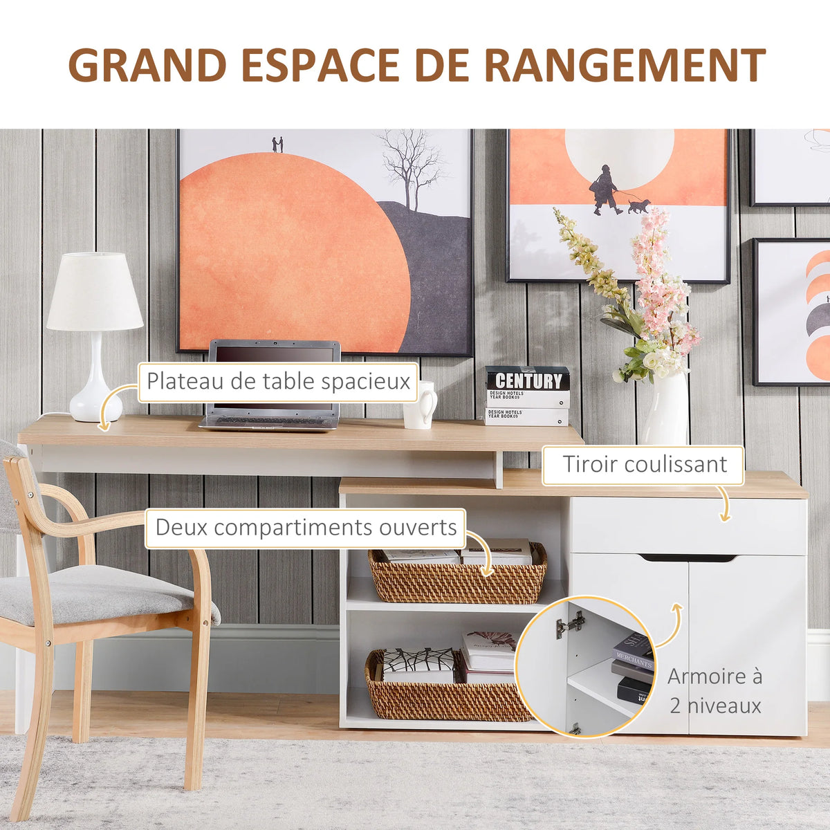 Bureau Modulaire avec Rangements