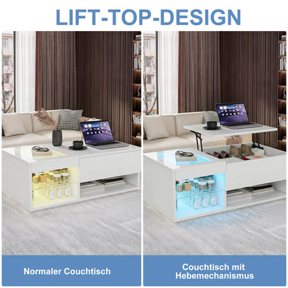Table Basse Relevable en Verre