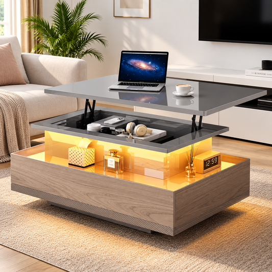 Table Basse Moderne avec Éclairage LED